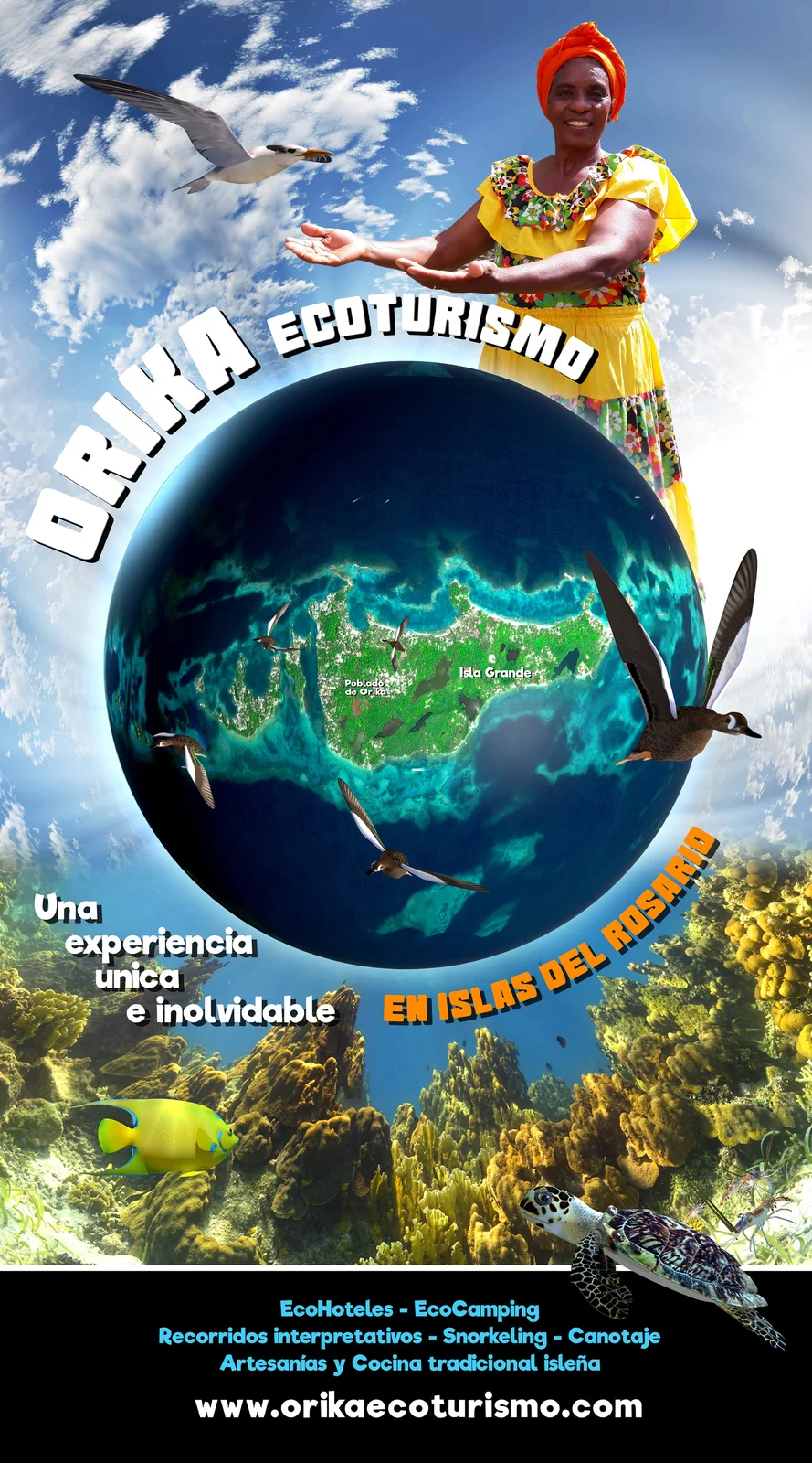 Pieza gráfica de turismo comunitario Orika